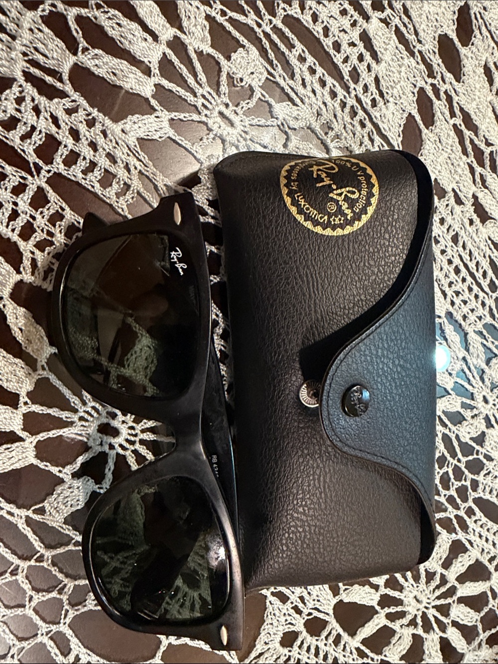 Ray-Ban Men’s Black Frame with Dark Green Lenses Sunglasses